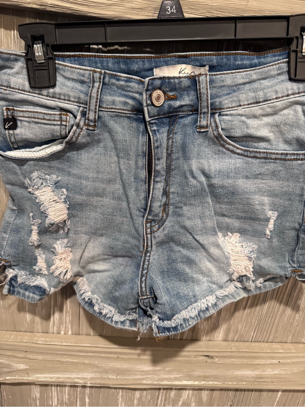 KanCan Light Blue Distressed Denim Jean Shorts